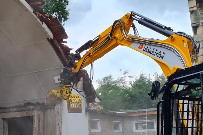 School building demolition in Bracknell, Berks