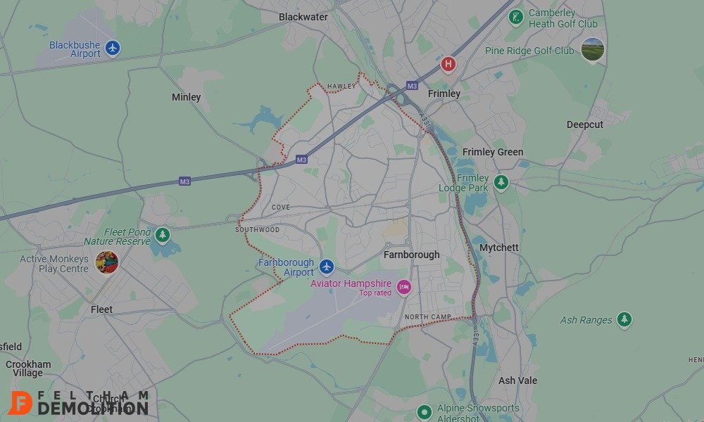 Demolition-Farnborough-Surrey-Map https://feltham-demolition.co.uk/wp-content/uploads/2025/10/Demolition-Farnborough-Surrey-Map.jpg