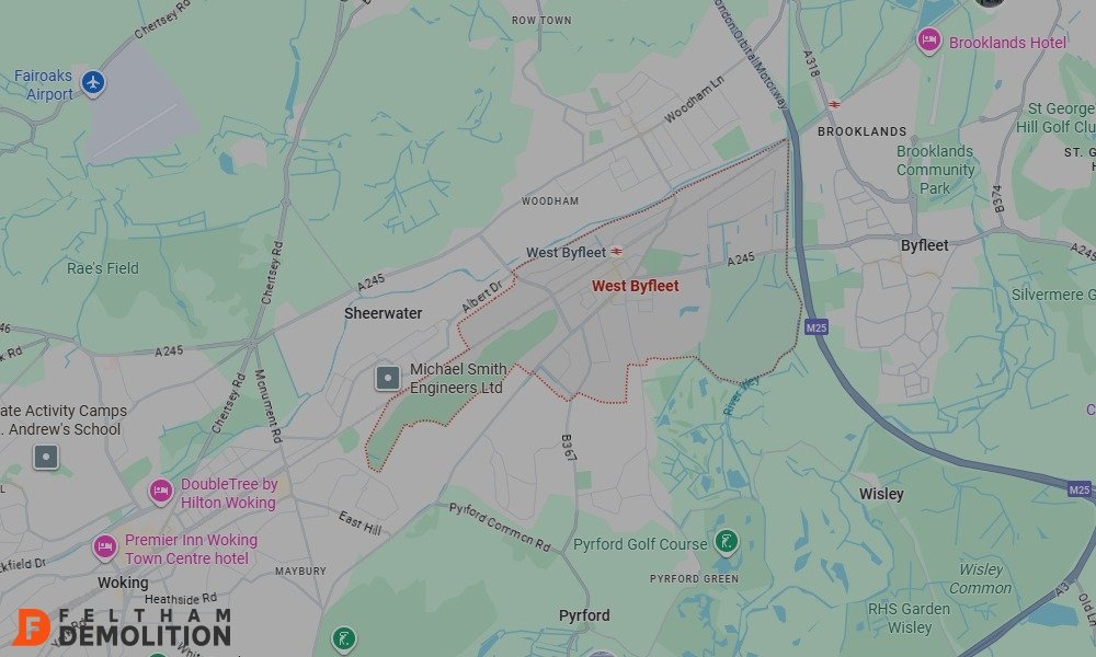 Demolition West Byfleet North London Map https://feltham-demolition.co.uk/wp-content/uploads/2025/10/Demolition-West-Byfleet-North-London-Map.jpg